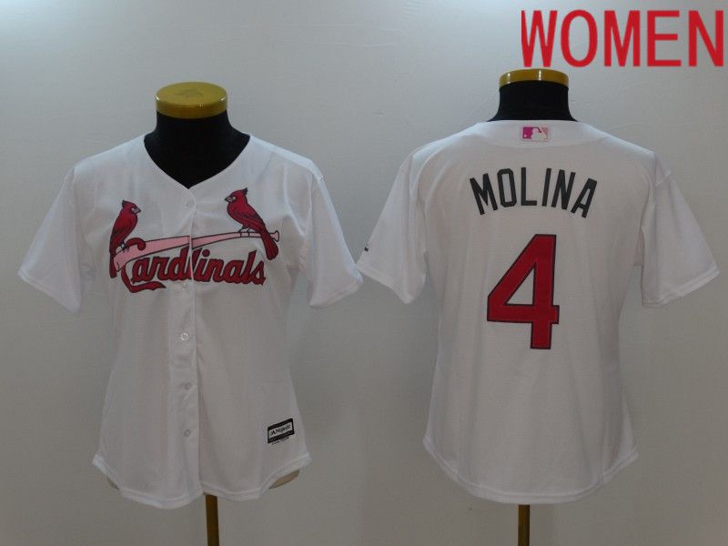 Women St.Louis Cardinals #4 Molina White Mother Edition 2022 MLB Jersey->st.louis cardinals->MLB Jersey
